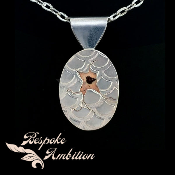 Fire Opal & Garnet Dragon Egg Pendant image 1