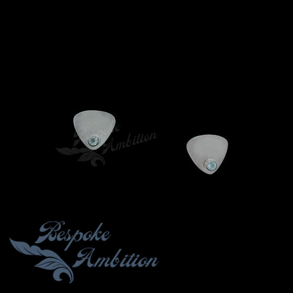 Aquamarine Shield Earrings image 0