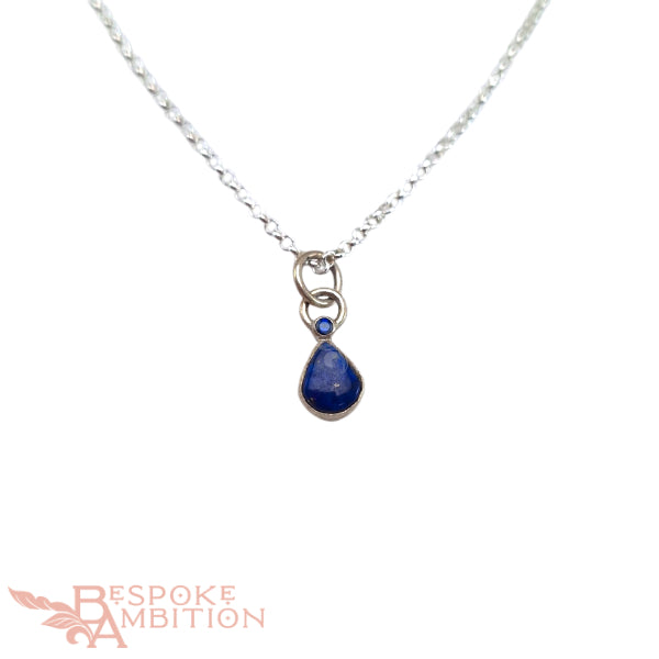 Lapis & Sapphire Drop Pendant image 0