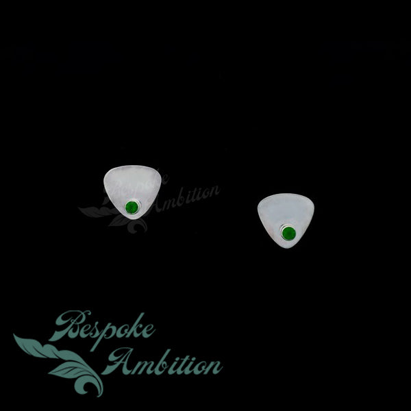 Chrome Diopside Shield Earrings image 0