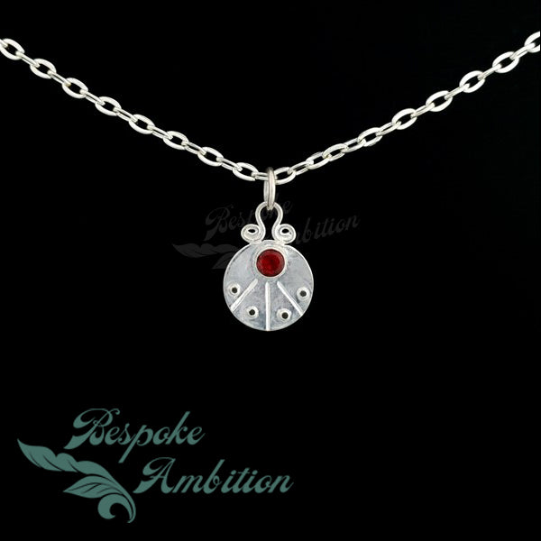 Garnet & Black Diamond Sunburst Pendant image 0