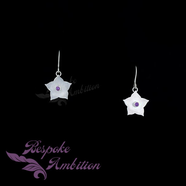 Amethyst Flower Earrings image 0