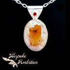 Fire Opal & Garnet Dragon Egg Pendant image 0