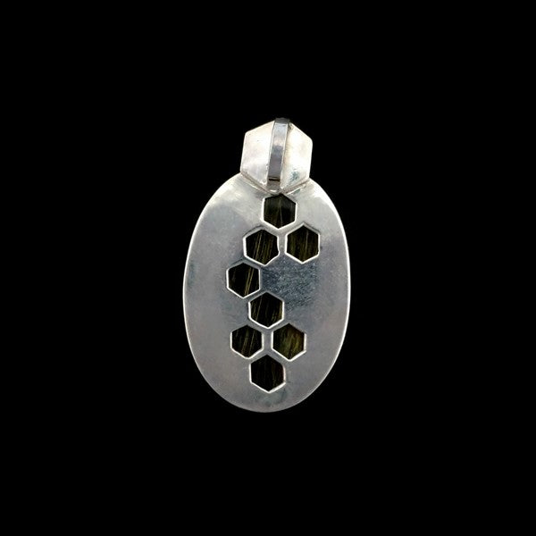 Rutilated Quartz Honeycomb Pendant
