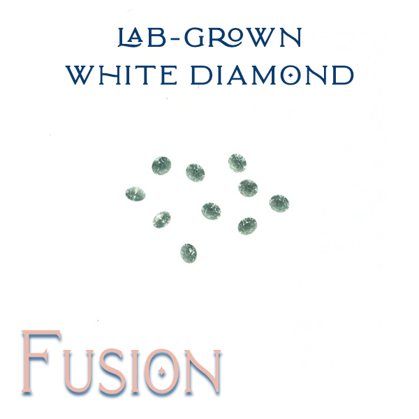 10 scattered 2mm Faceted white lab-grown diamond gemstones