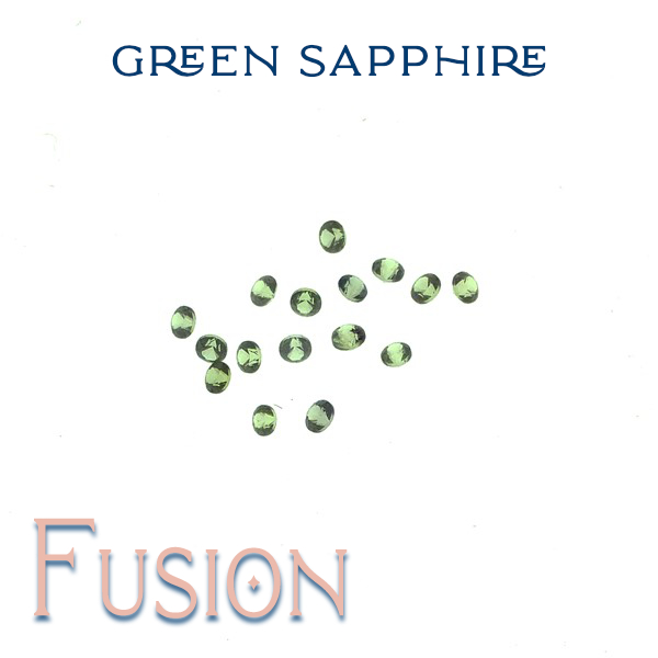 16 scattered 2mm Faceted green sapphire gemstones