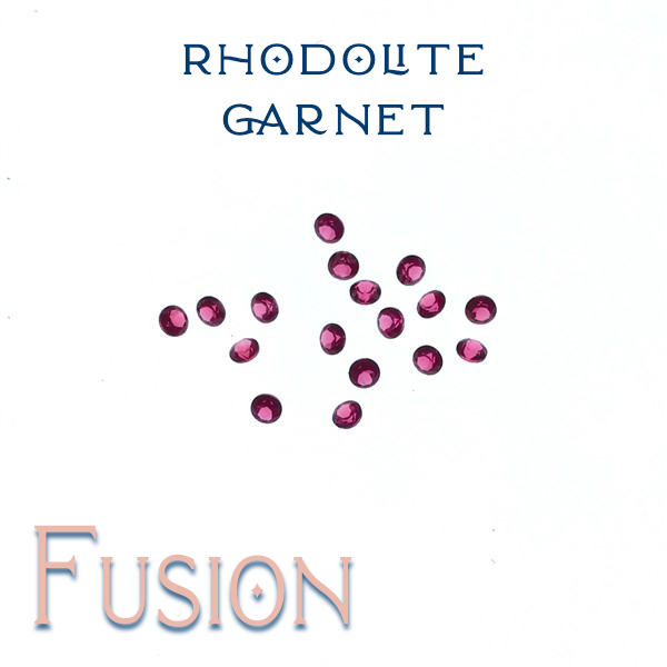 17 scattered 2mm Faceted rhodolite garnet gemstones