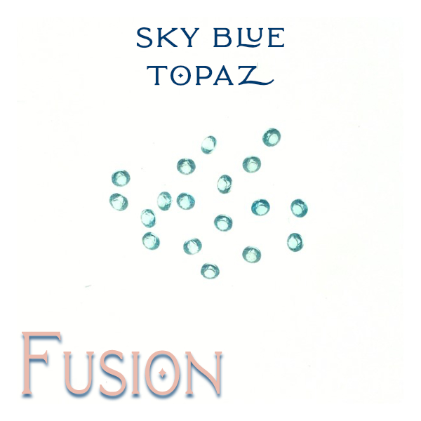 18 scattered 2mm Faceted sky blue topaz gemstones